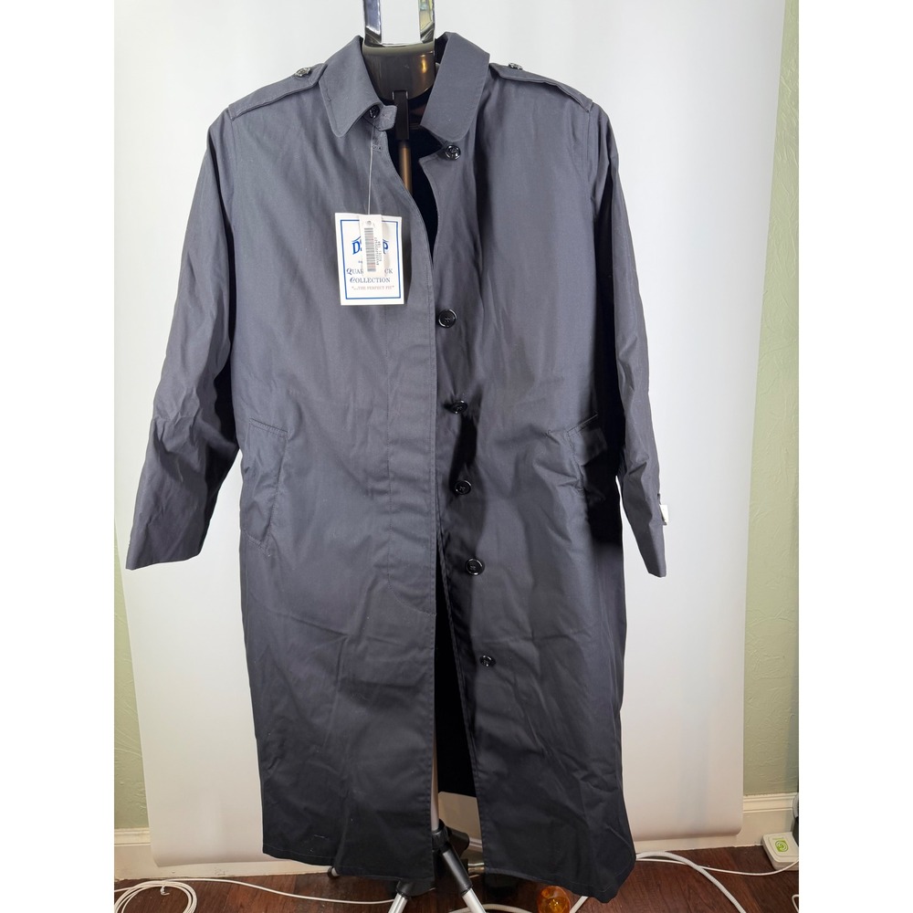 DSCP Quarterdeck Collection Military Trench Coat Black‎ 18R American Apparel NWT
